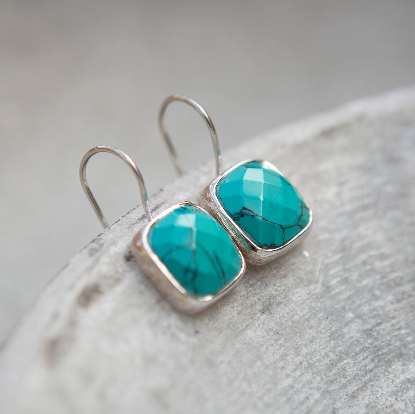 Anna drop earrings, silver