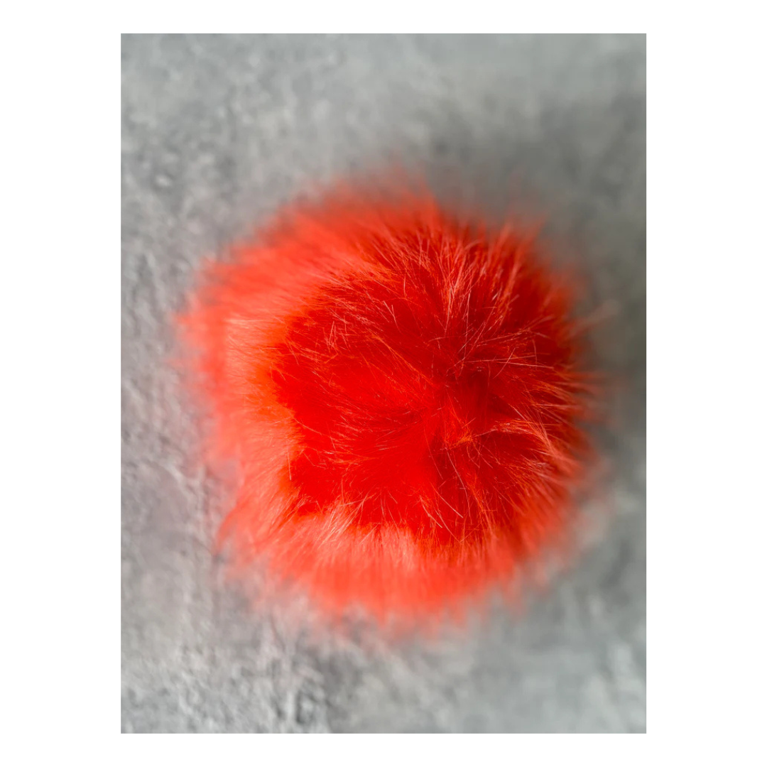 Orange Faux Fur pom