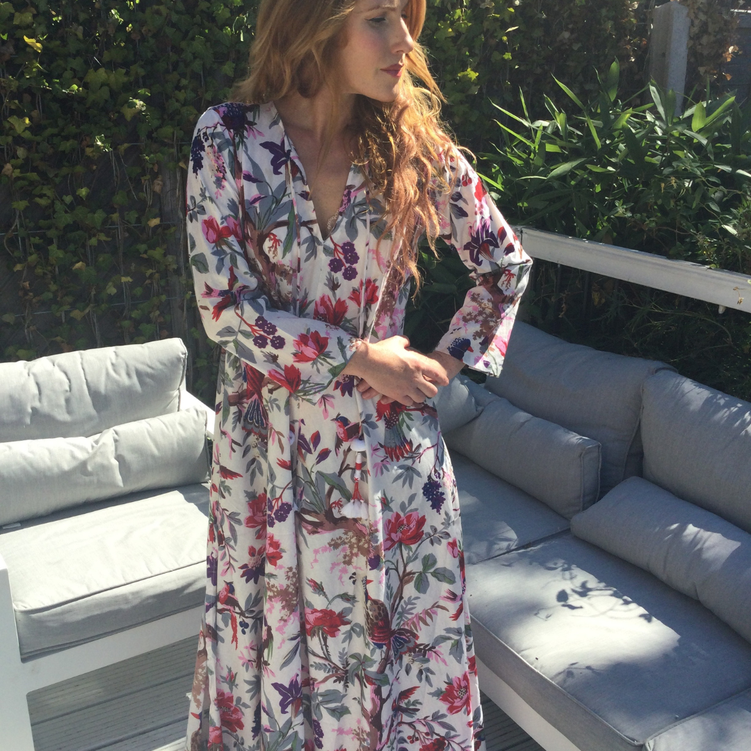 Birds of Paradise White Dress