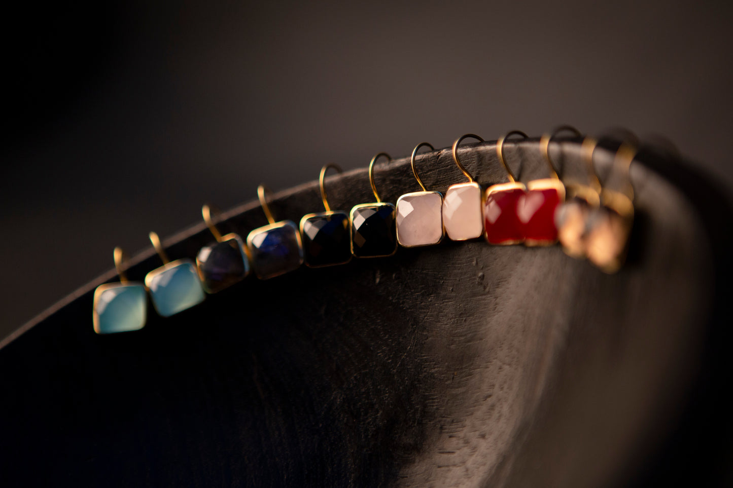 Alma drop earrings, gold vermeil