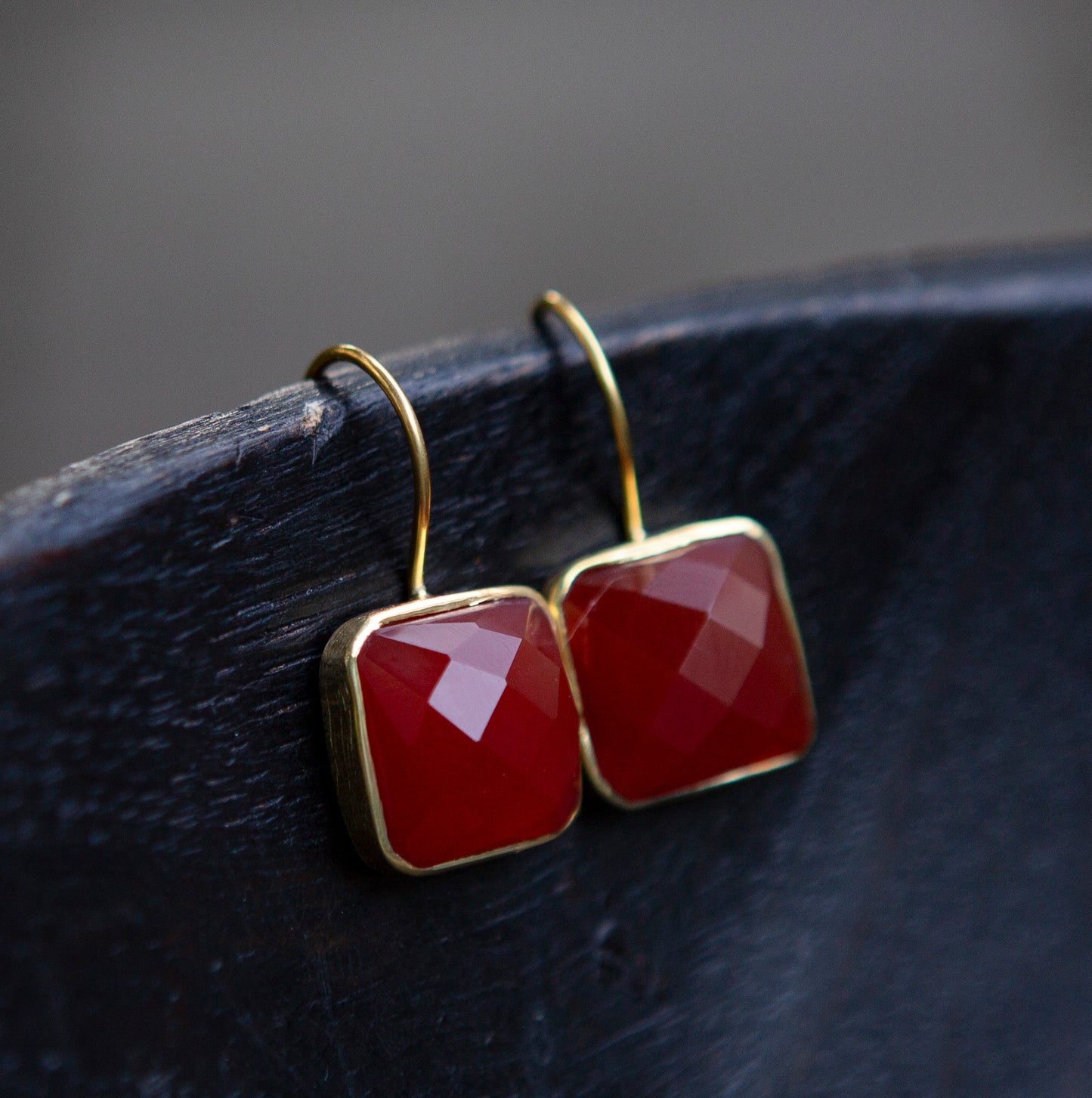 Alma drop earrings, gold vermeil