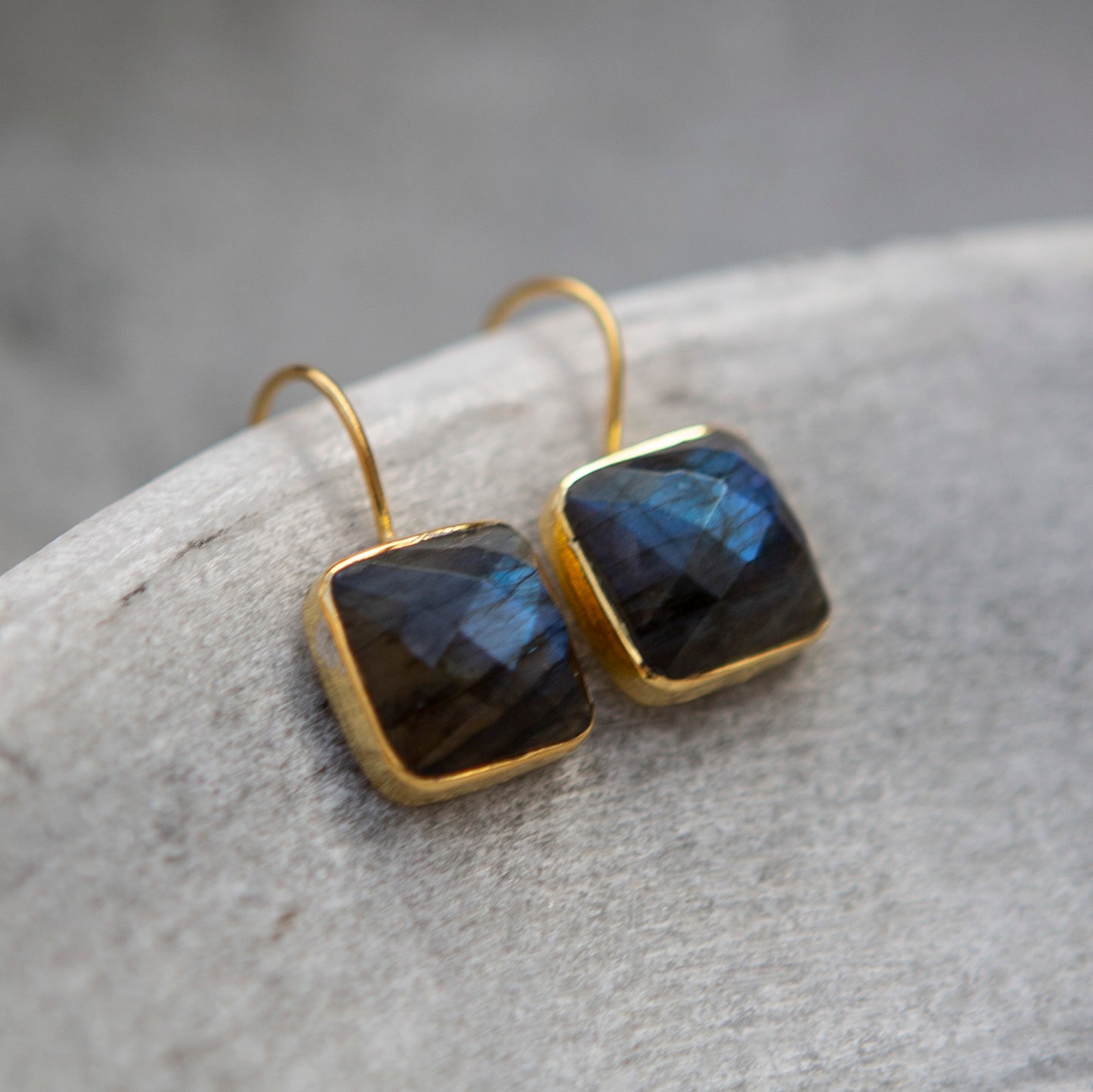 Alma drop earrings, gold vermeil
