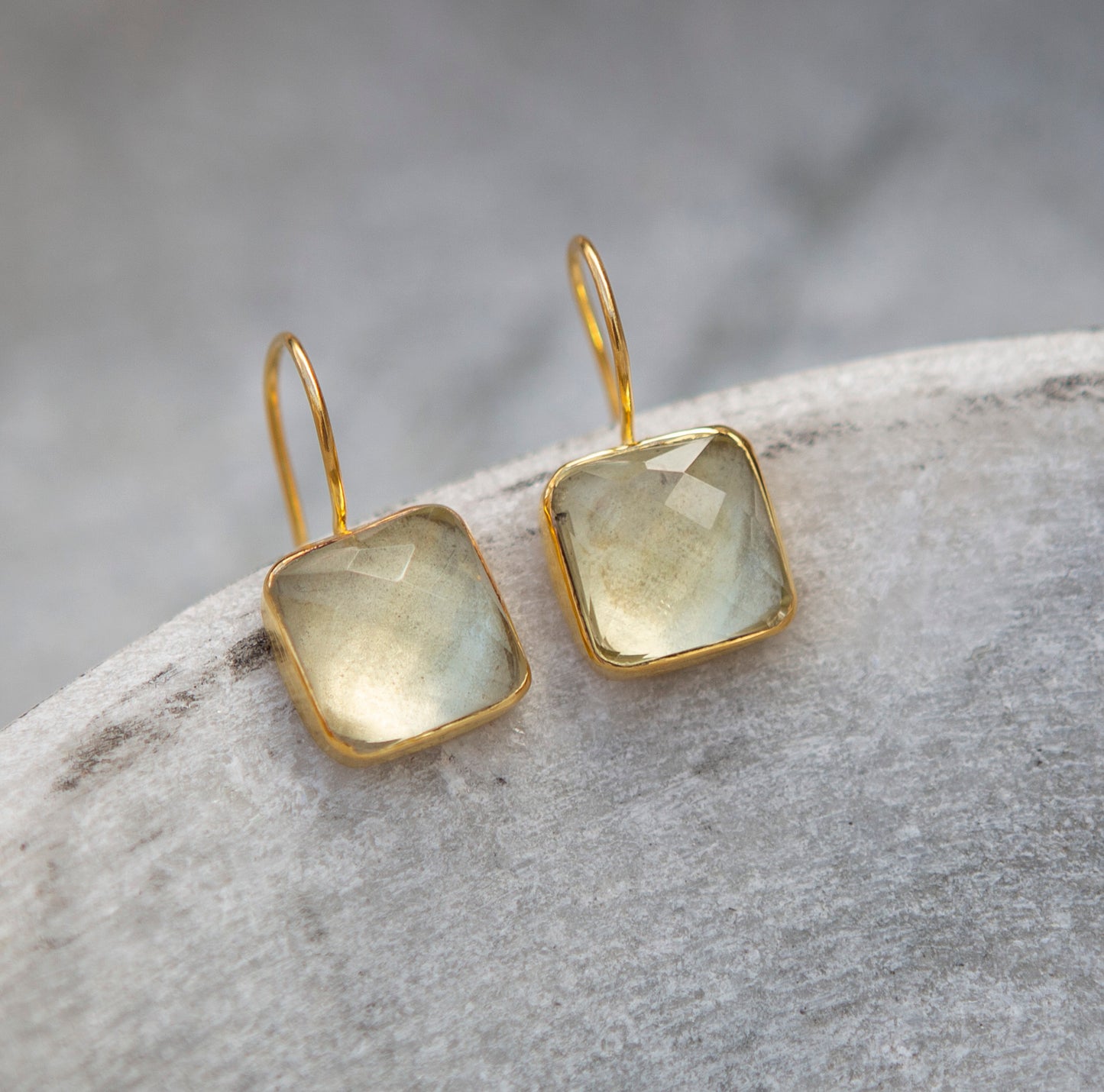 Alma drop earrings, gold vermeil
