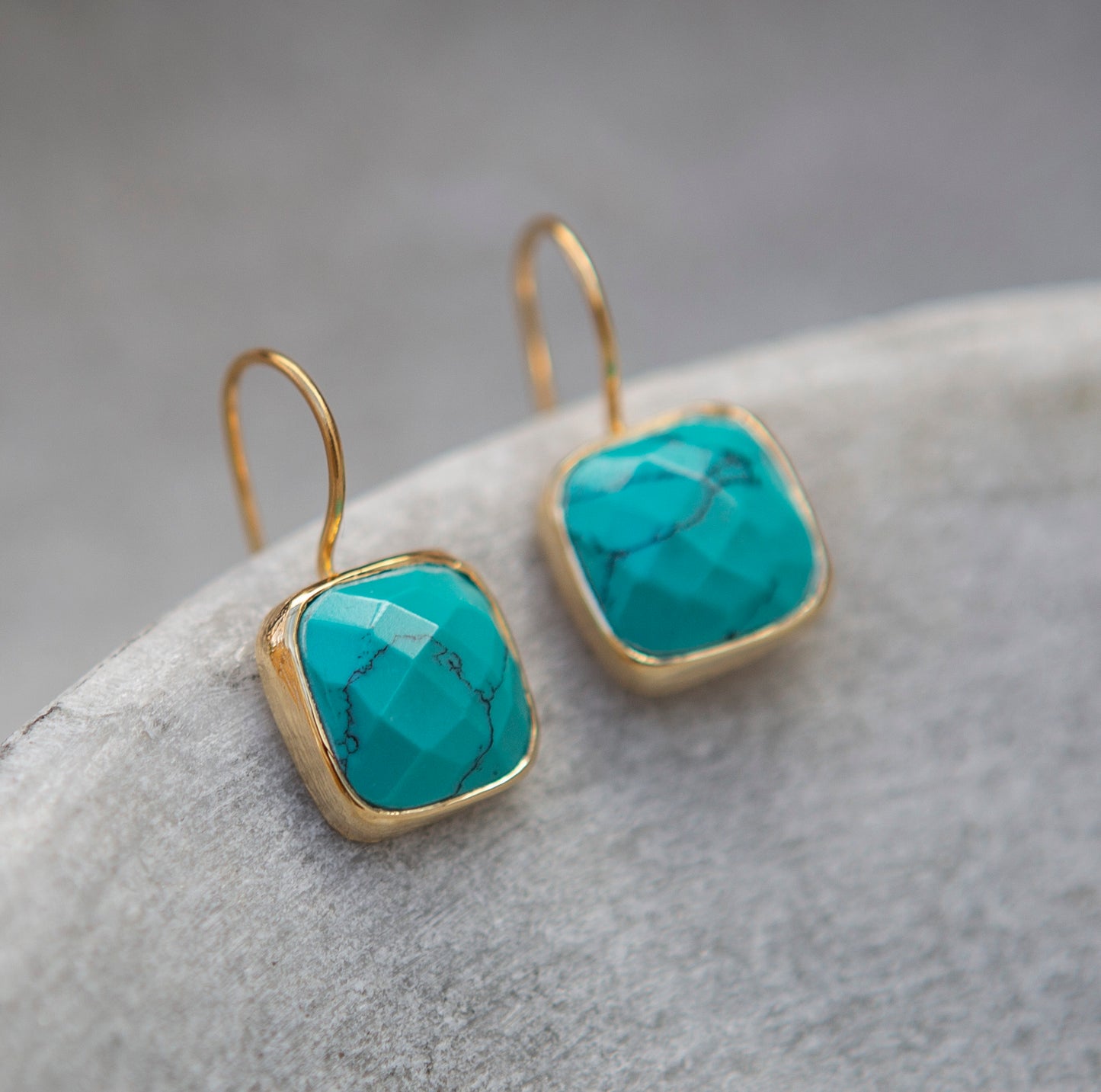 Alma drop earrings, gold vermeil