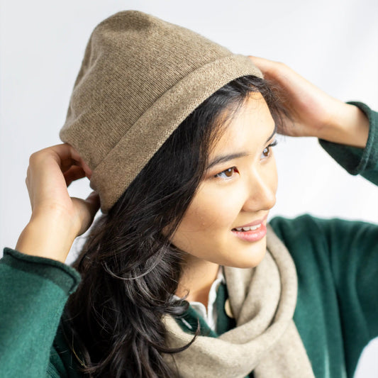 Unisex Knitted Beanie in Yak Yarn