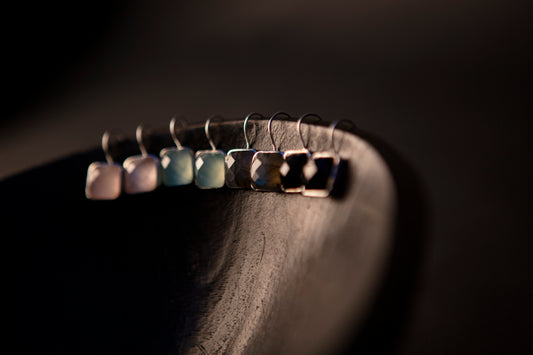 Anna drop earrings, silver