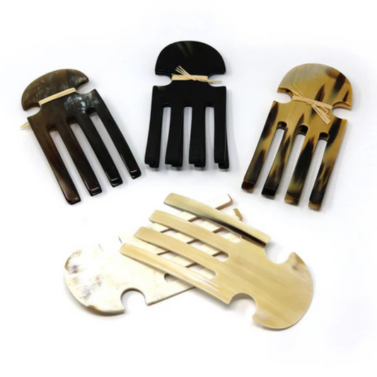 Ankole Cow Horn Comb shaped Salad Servers