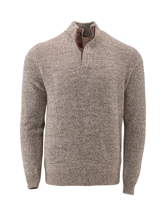 Cashmere and Merino Button Neck Jumper - Grey Marl *NEW*
