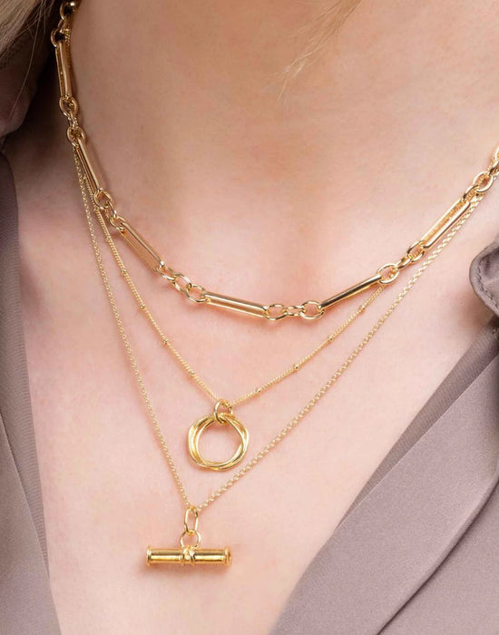 Gold Twisted Circle Necklace