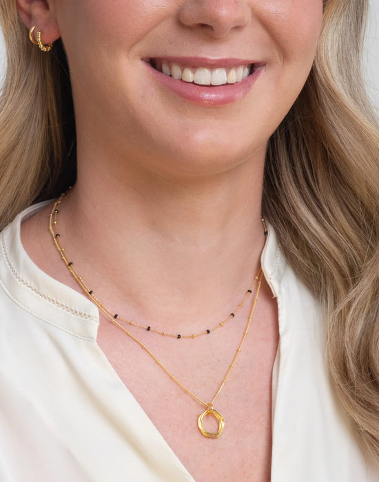 Gold Twisted Circle Necklace