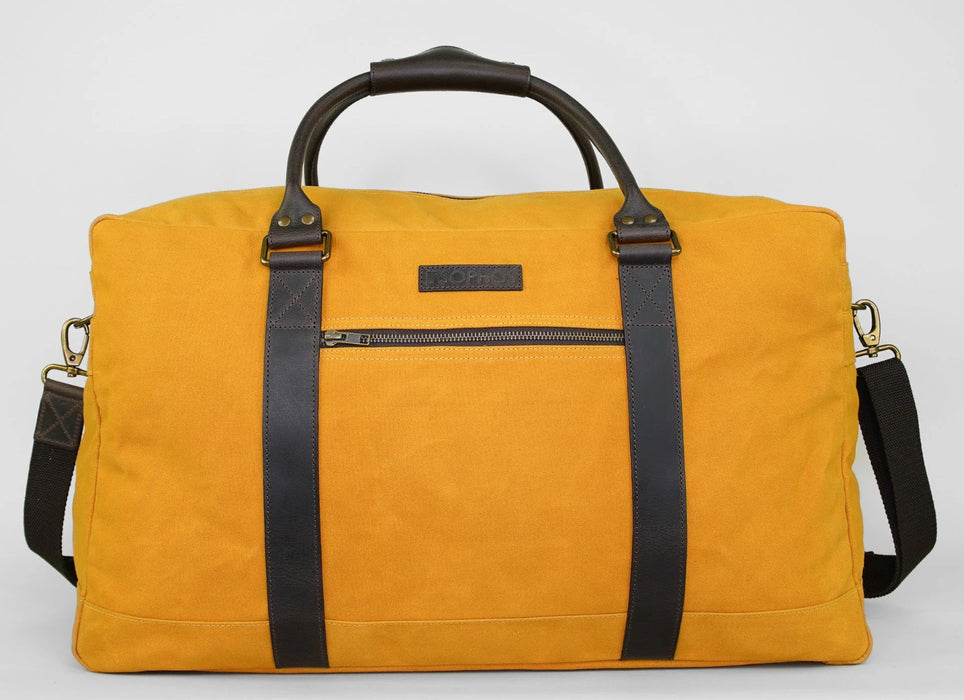 Waxed Canvas Overnight Bag - Olive