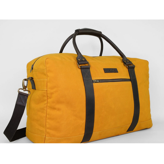 Waxed Canvas Overnight Bag - Olive