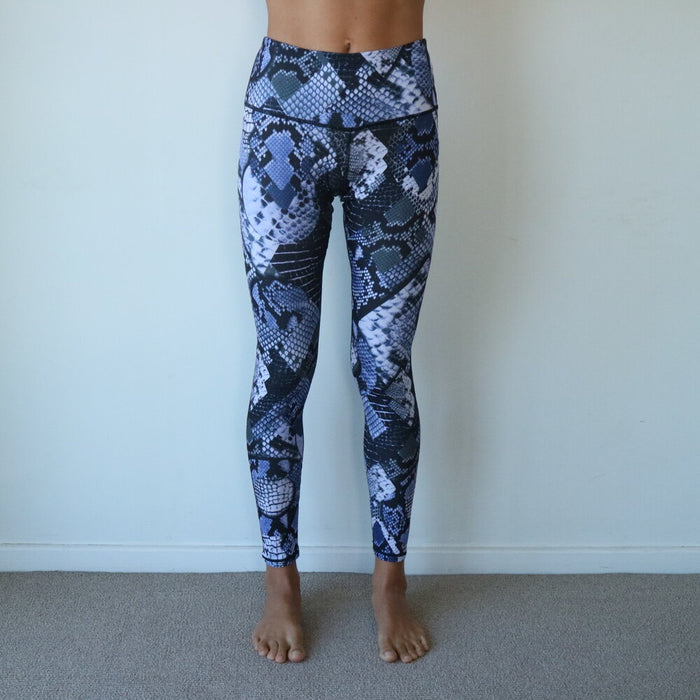 Blue snake print leggings