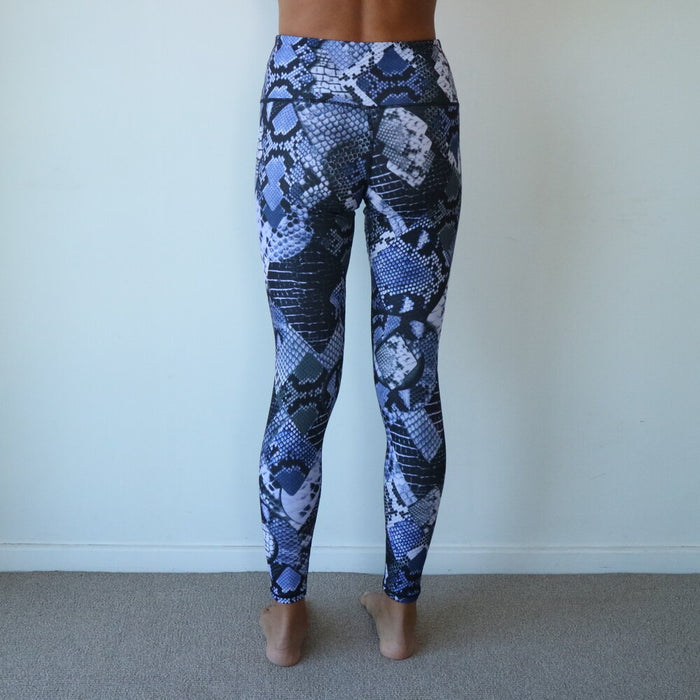 Blue snake print leggings