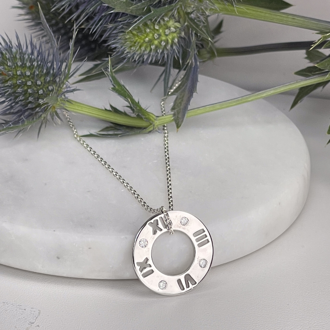 Silver Roman numeral Necklace