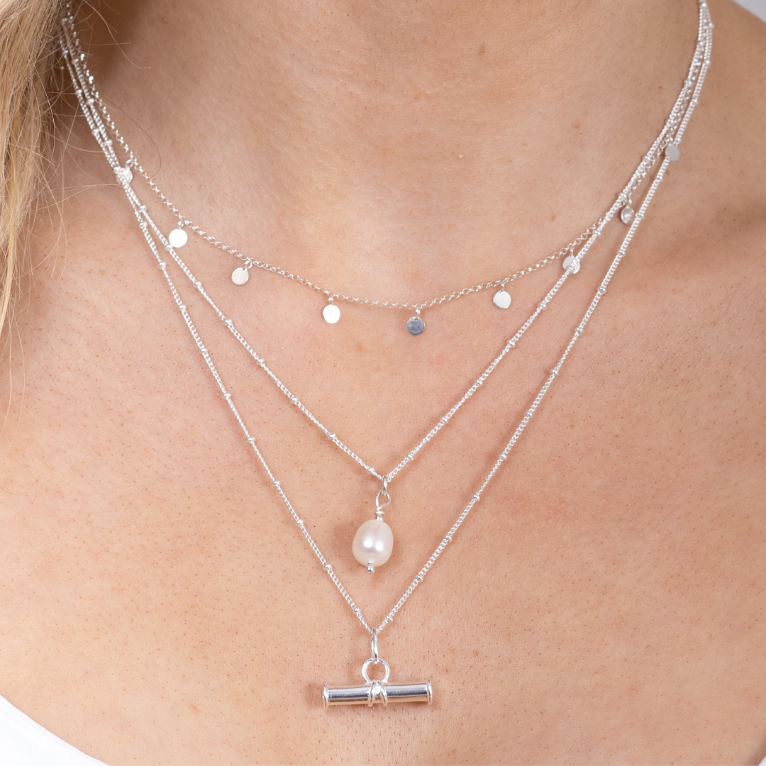 Silver T Bar Necklace
