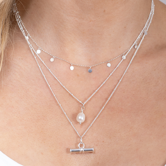 Silver T Bar Necklace