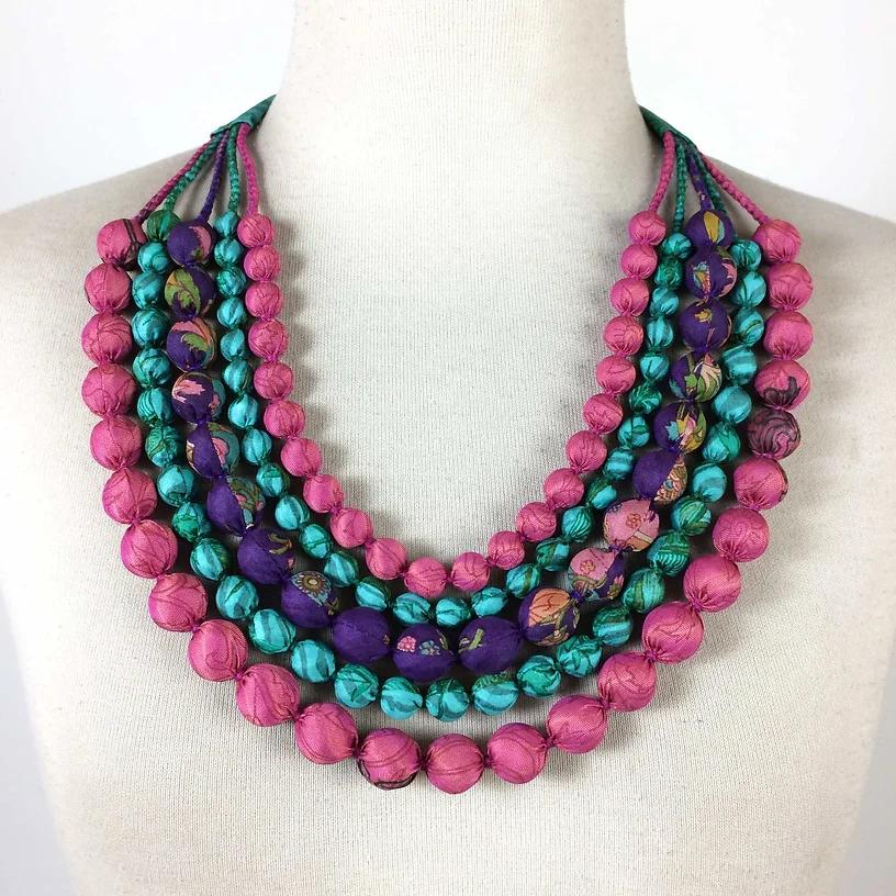 Vintage Sari Silk Necklace