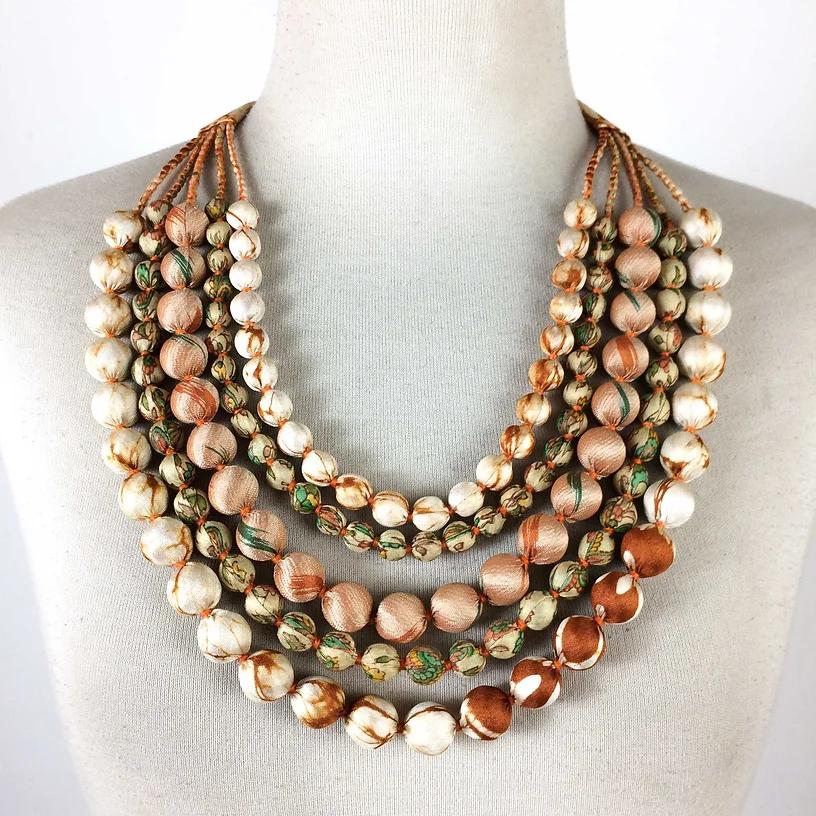 Vintage Sari Silk Necklace