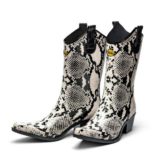 Bandy Snake black and white cowboy boot - size EU37 only