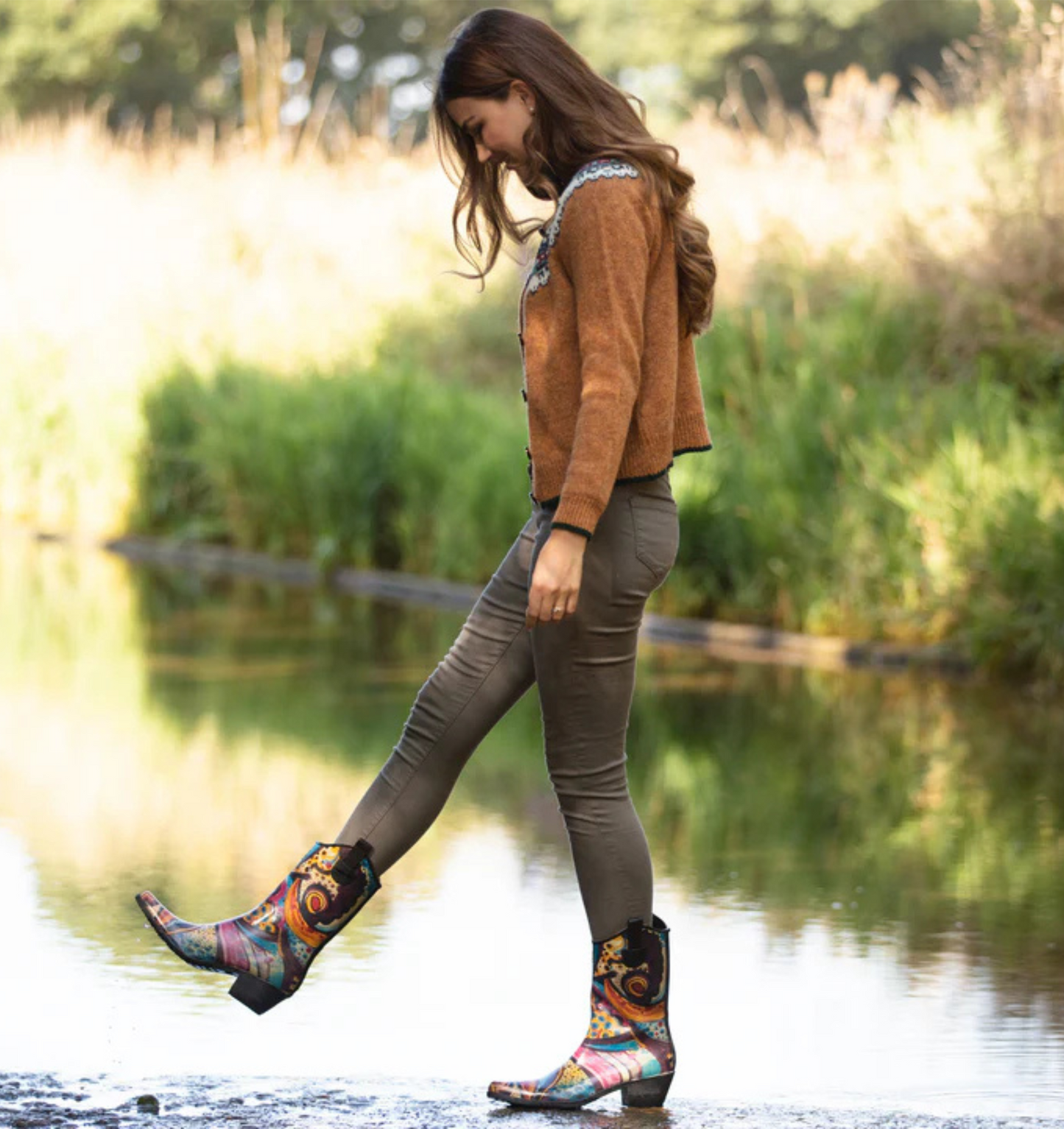 Floral Bliss - floral cowboy boot wellies