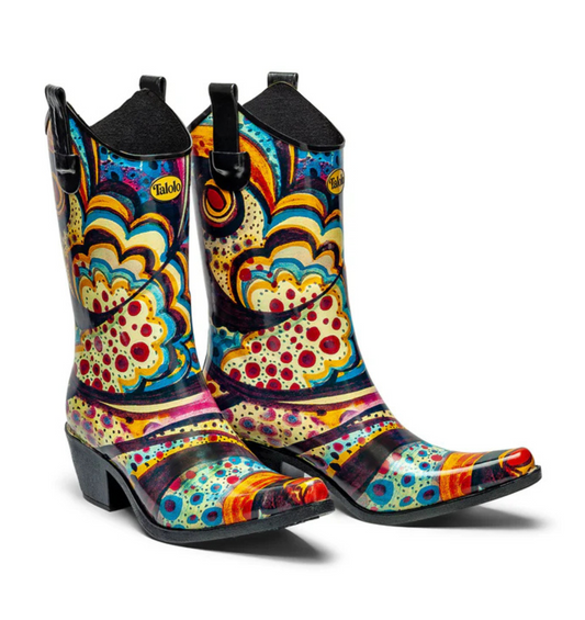 Floral Bliss - floral cowboy boot wellies