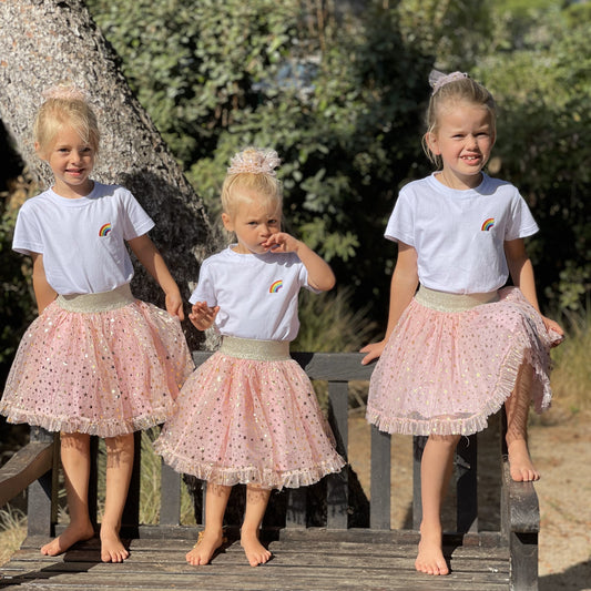 Pink skirt with gold stars