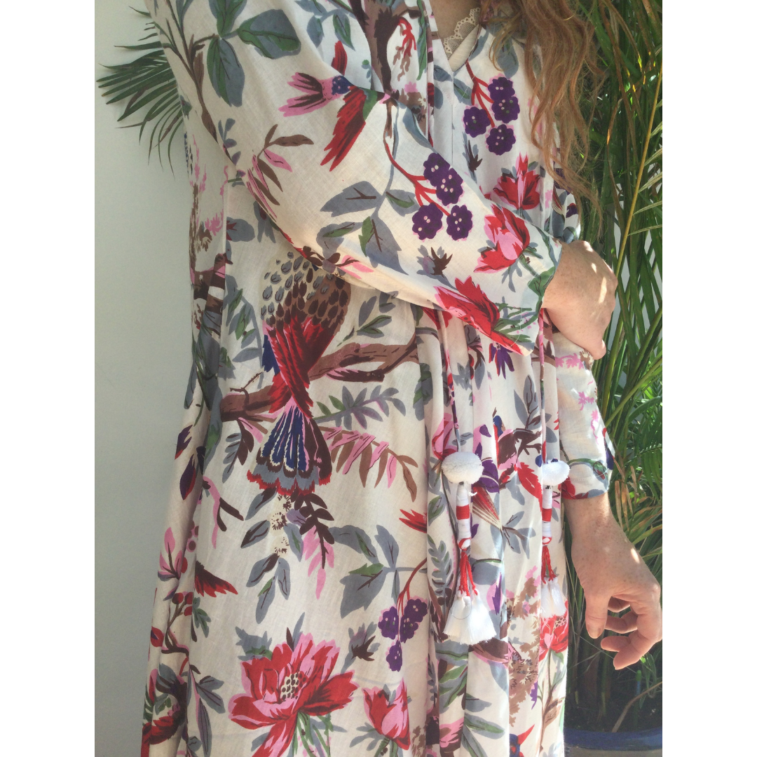 Birds of Paradise White Dress