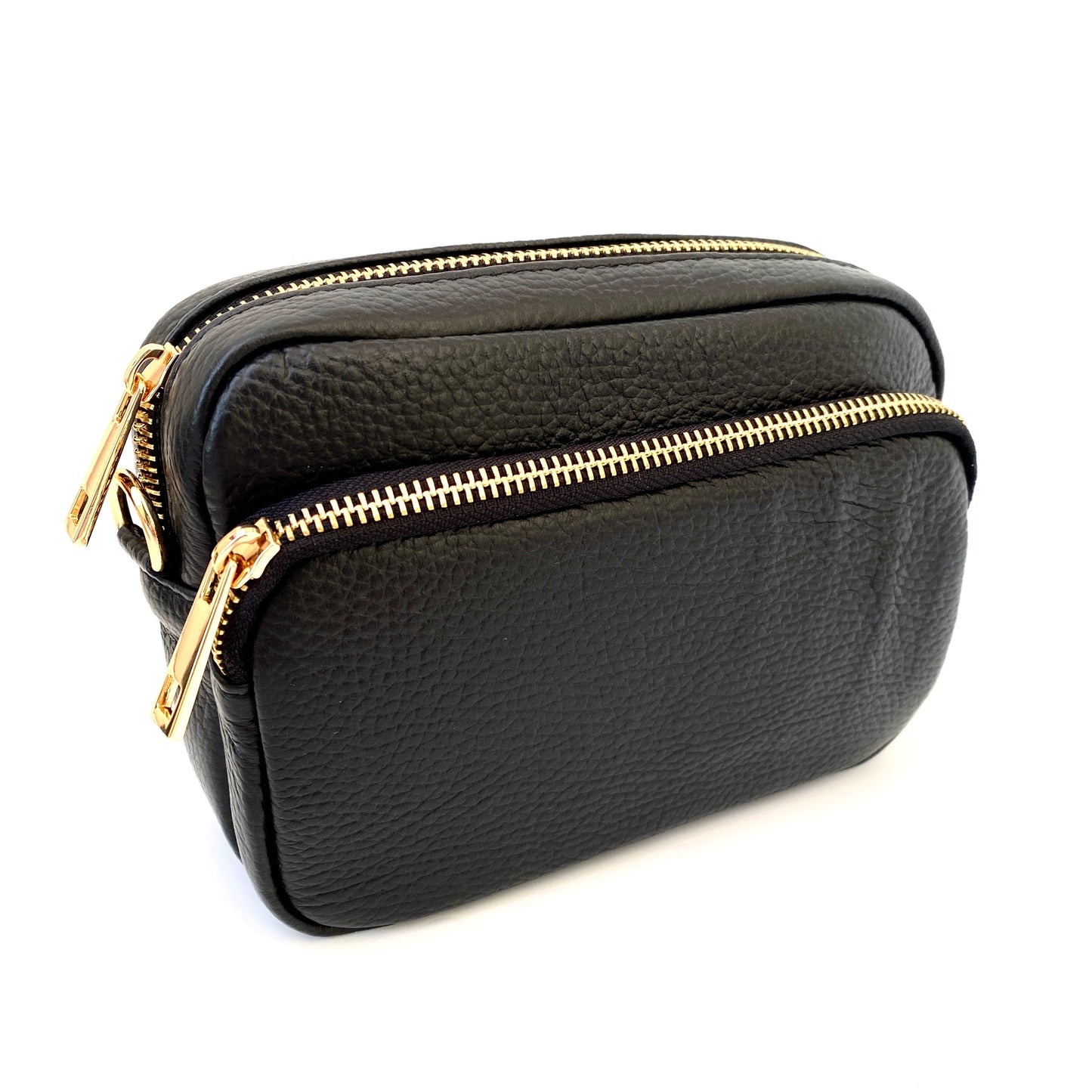Small Double Zip Leather Bag