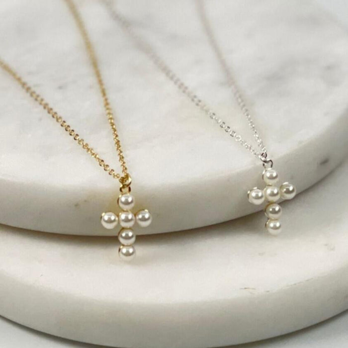 Pearl Cross Necklace