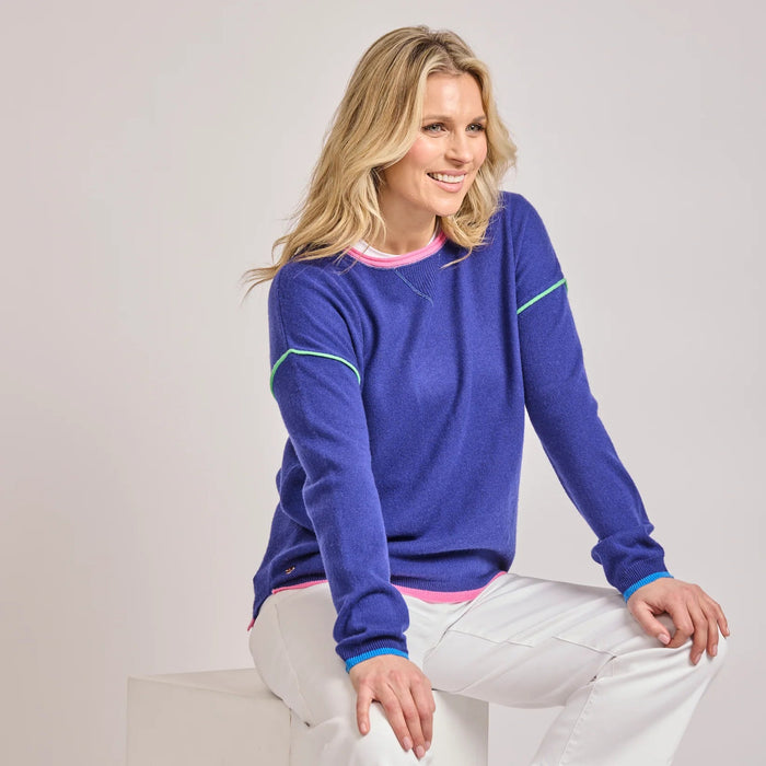 Izzy cashmere blend sweatshirt with coloured tipping