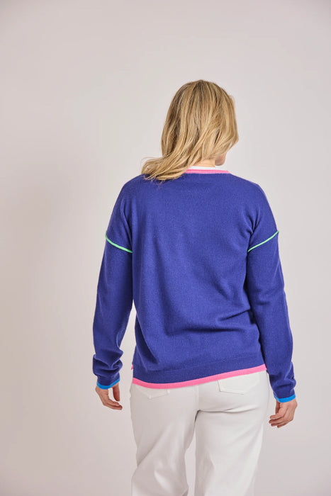Izzy cashmere blend sweatshirt with coloured tipping