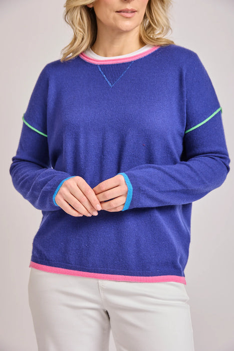 Izzy cashmere blend sweatshirt with coloured tipping