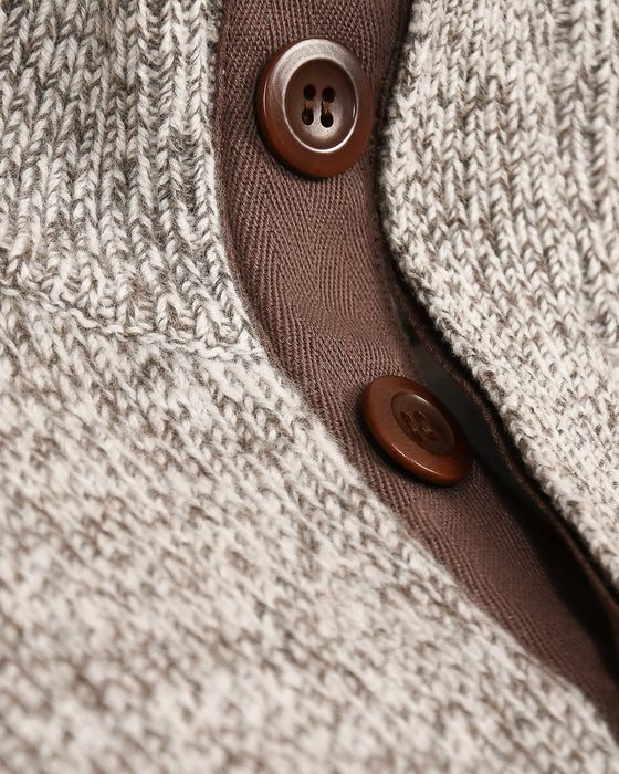 Cashmere and Merino Button Neck Jumper - Grey Marl *NEW*