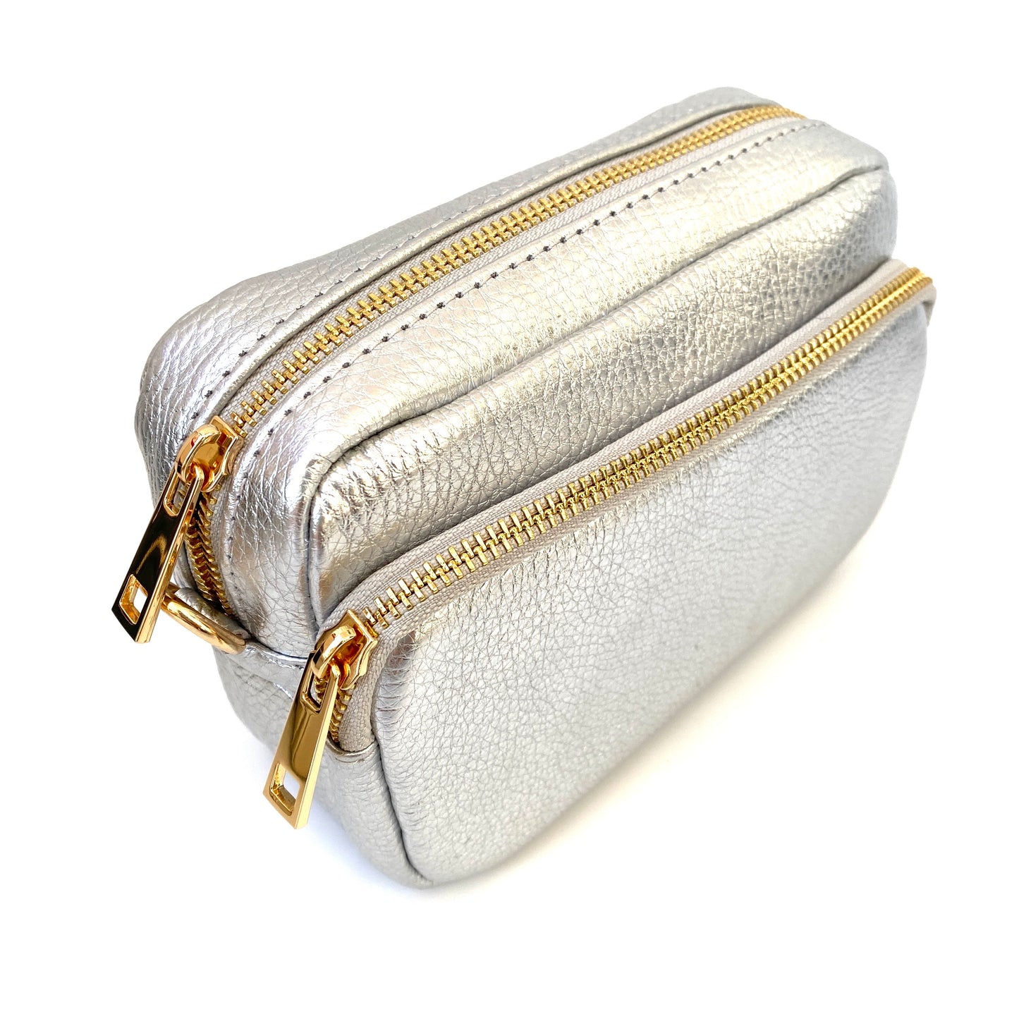 Small Double Zip Leather Bag