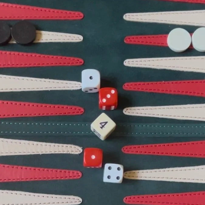 Leather Roll-Up Backgammon Set