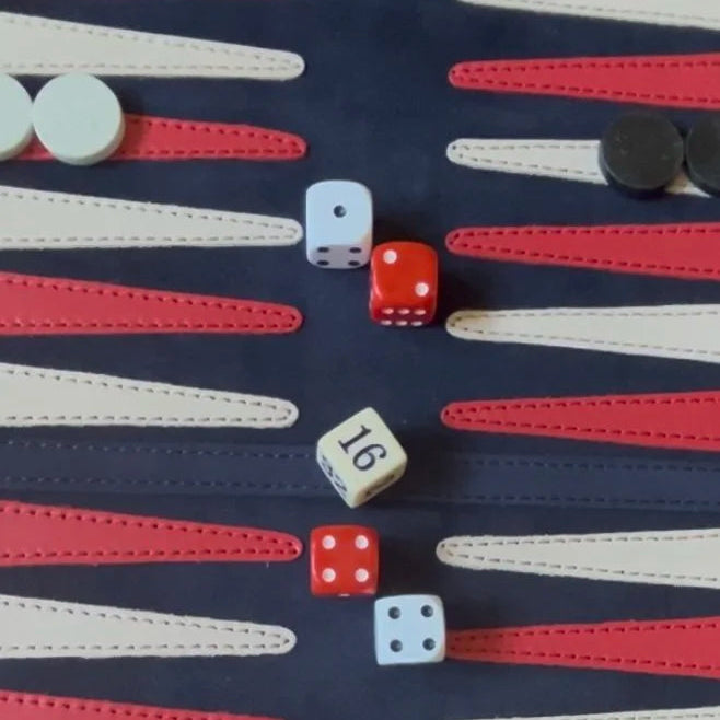 Leather Roll-Up Backgammon Set